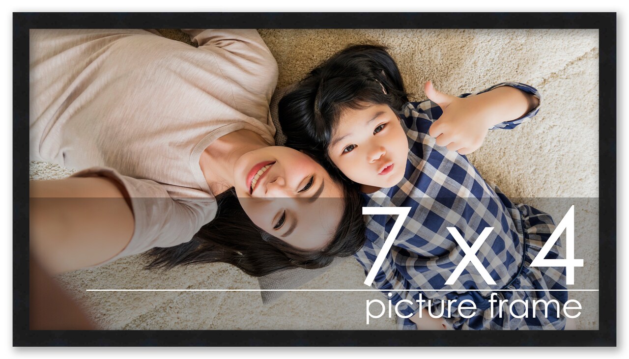 Photo Size Classic Modern Black Frame - UV Acrylic, Foam Board Backing, Hanging Hardware